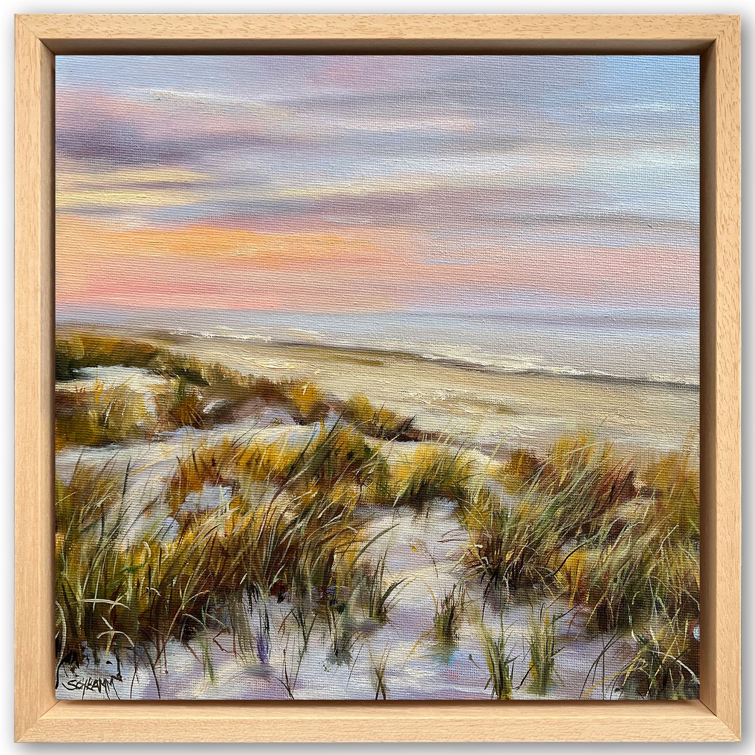 Sylt Dünen & Meer Original Gemälde 25x25 cm im Rahmen Sylt Dünen & Meer Original Gemälde 25x25 cm im Rahmen
