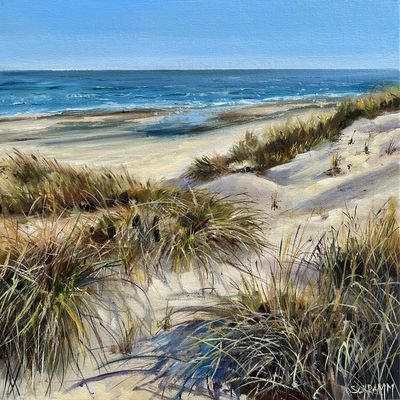 Sylt Dünen & Meer Original Gemälde 25x25 cm