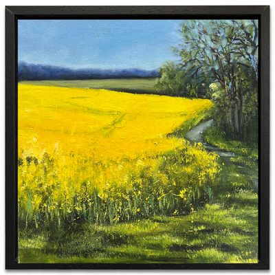Rapsfelder bei Nideggen Original Gemälde 25x25 cm im Rahmen Rapsfelder bei Nideggen Original Gemälde 25x25 cm im Rahmen