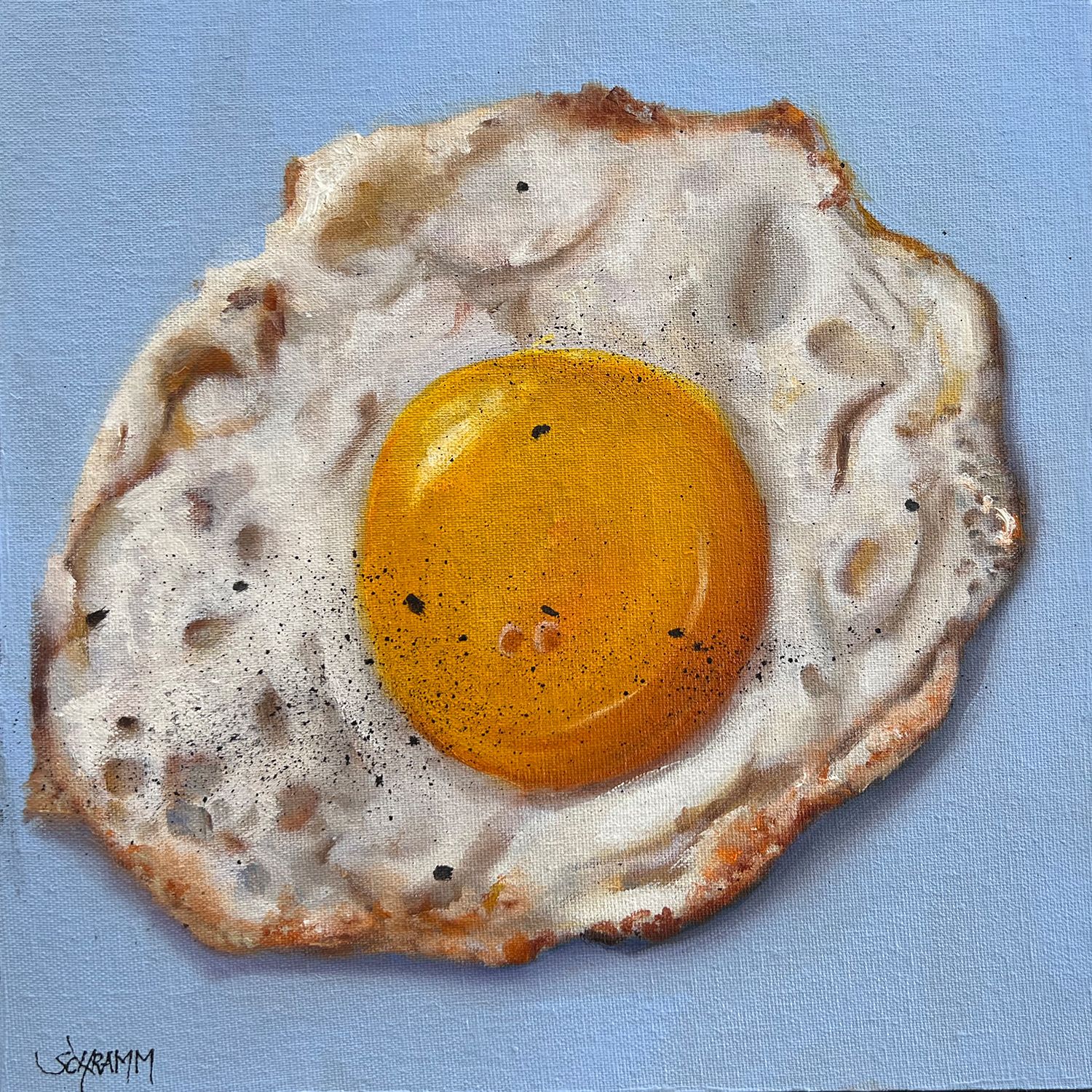 Spiegelei Spiegelei "Sunny Side Up 6" Original Bild Gemälde 20x20 cm