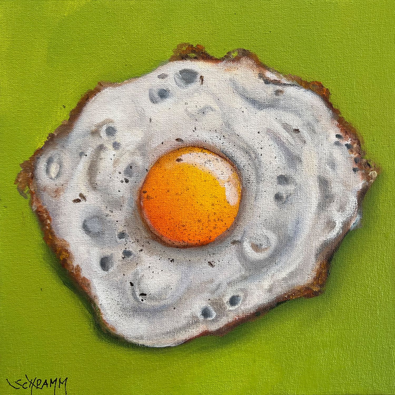 Spiegelei "Sunny Side Up 7" Original Bild Gemälde 20x20 cm