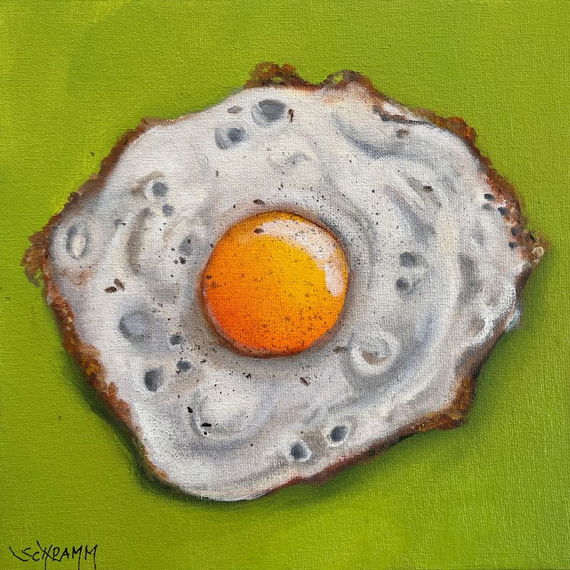 Spiegelei Spiegelei "Sunny Side Up 7" Original Bild Gemälde 20x20 cm