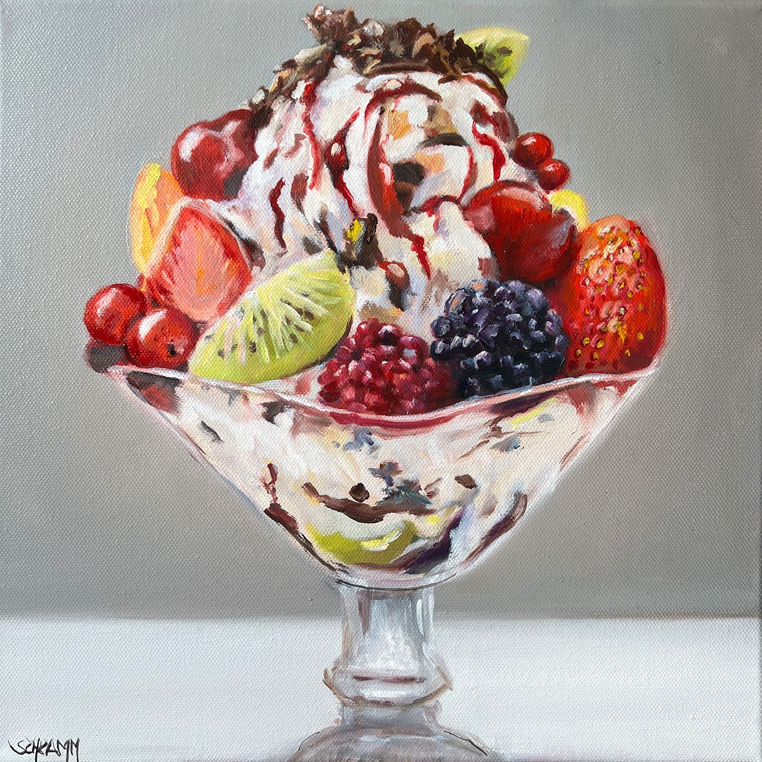 "Eisbecher II" Original Gemälde 30x30 cm