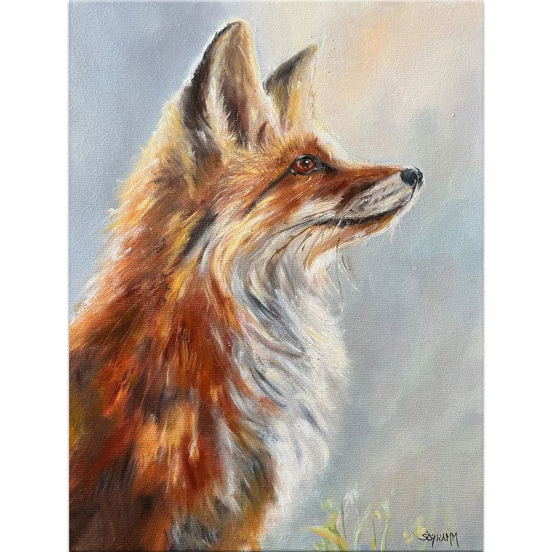 Fuchs  Original Gemälde Leinwandbild 30x40 cm