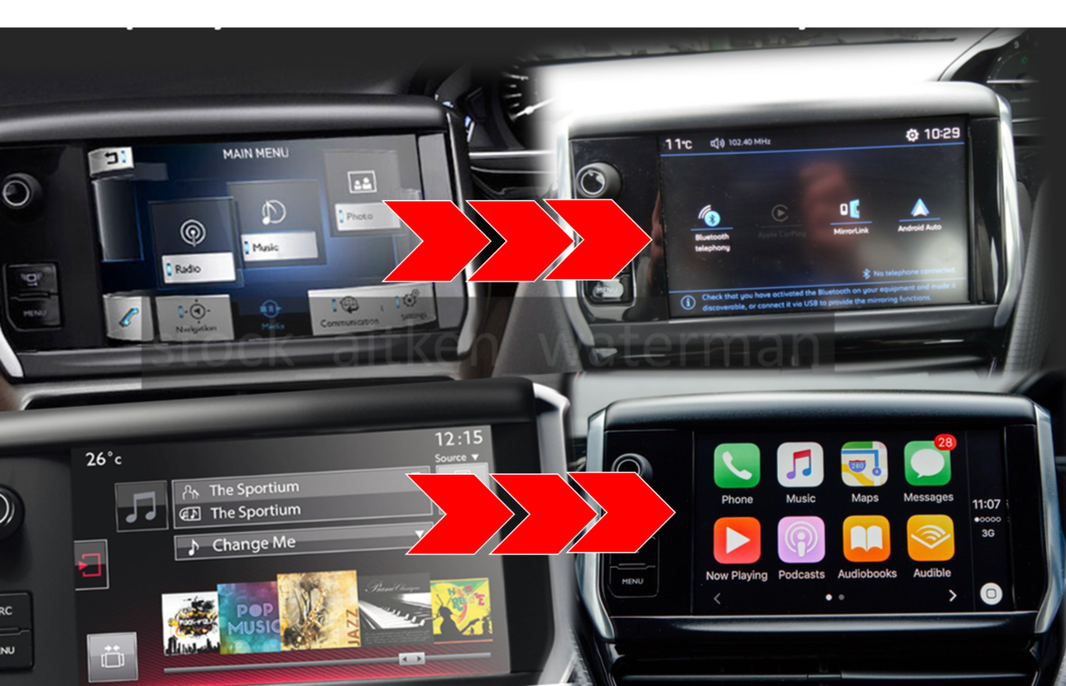 Autoradio full tactile GPS Bluetooth Android & Apple Carplay Peugeot 208 et  Peugeot 2008 de 2012 à 2019 + caméra de recul