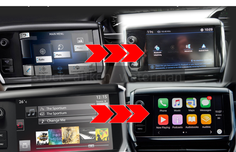 PEUGEOT 208 / 2008 RCC upgrade kit with Apple Car Play + Android Auto + DAB