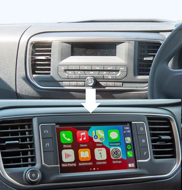Vauxhall Vivaro Van Touchscreen system upgrade with Apple Car play + Android Auto