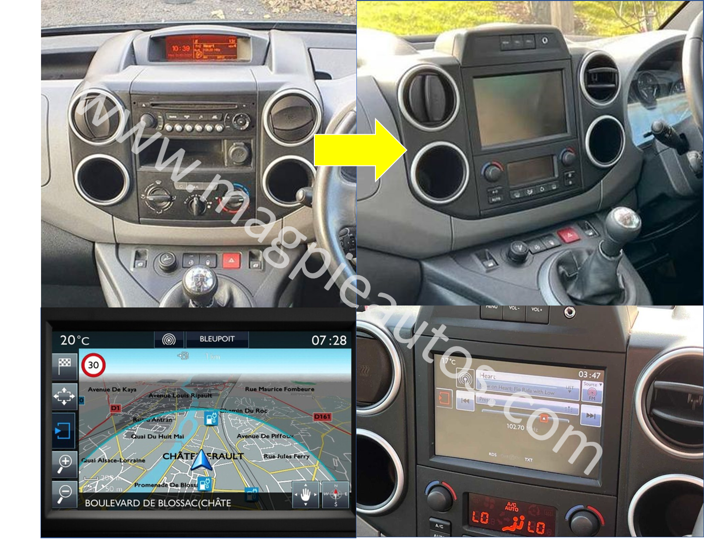 Citroen Berlingo Smeg Touchscreen Sat Nav upgrade kit 2011-2018