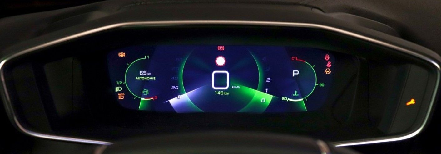 Peugeot 2008 (2019-2023) 3D I-cockpit speedometer display configured 9822060280 / 9836680080 / 9848580480
