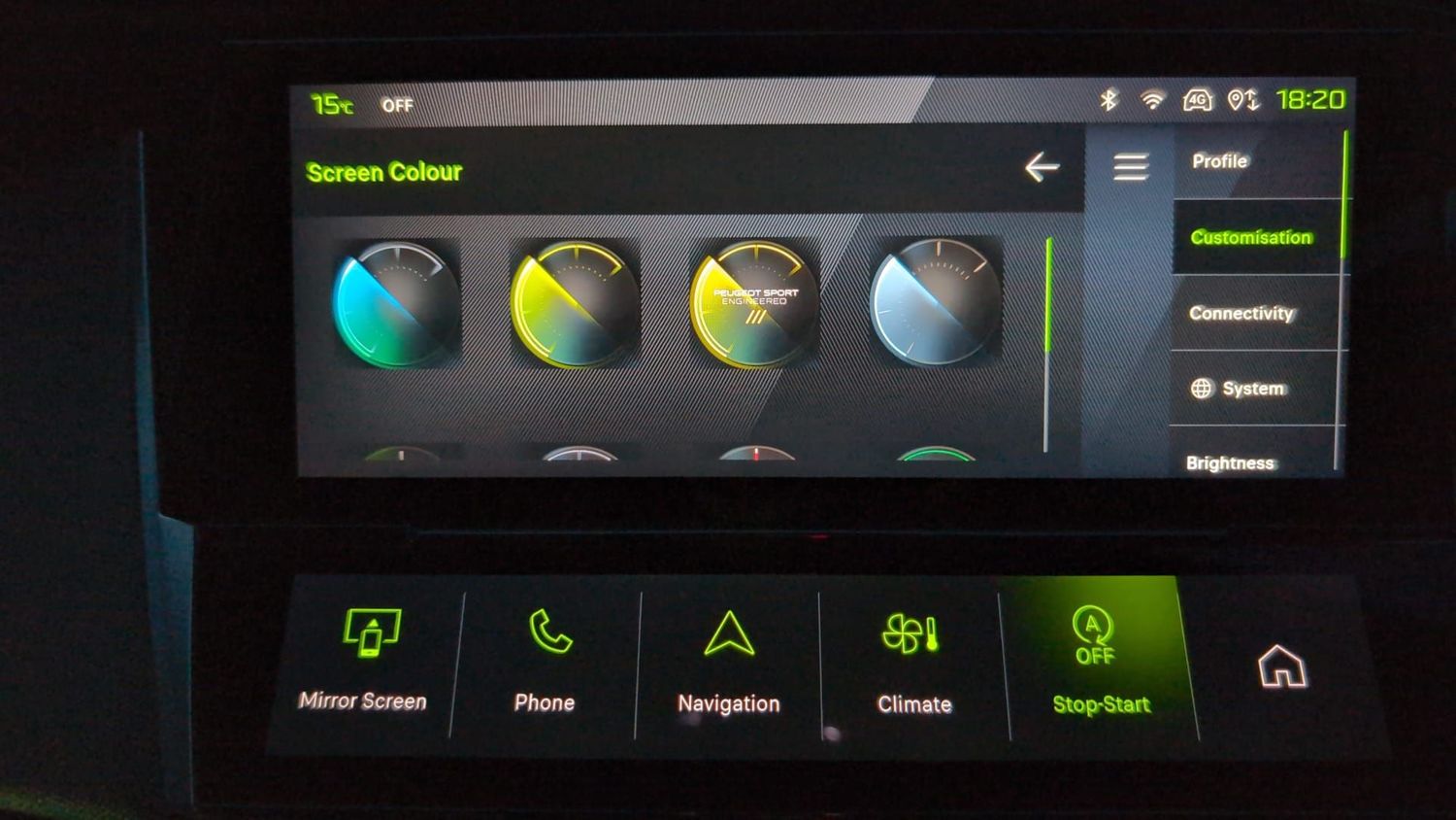 Peugeot 308 activation of extra premium i-cockpit themes and interior ambience lighting colours (2022 onward)