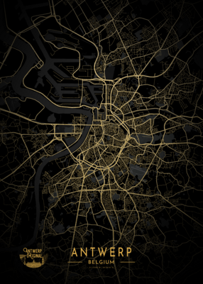 Canvas - Antwerpen - Zwart/Goud