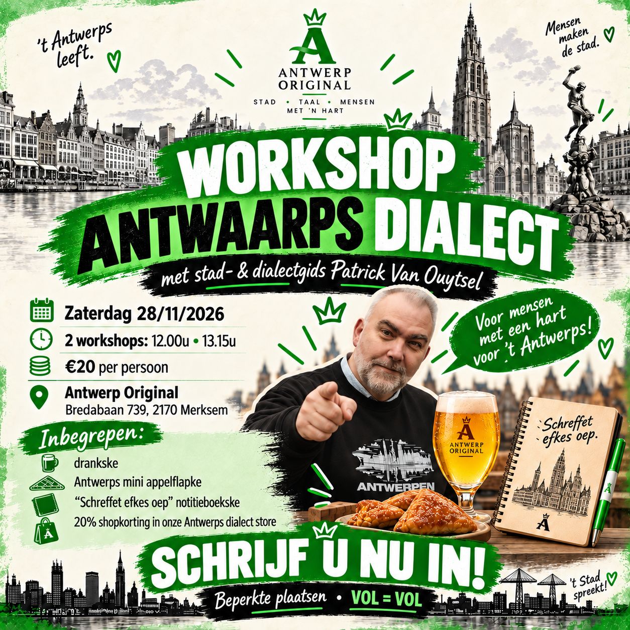Ticket - Workshop Antwerps Dialect 28/11/2026