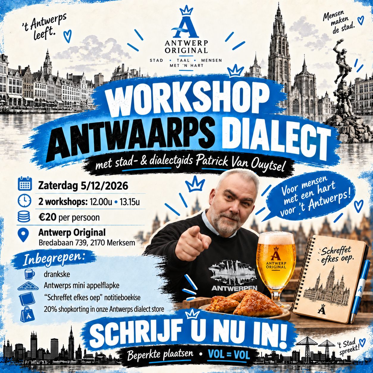 Ticket - Workshop Antwerps Dialect 05/12/2026