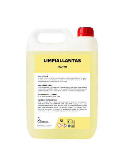 Limpiallantas. Limpiador y abrillantador de llantas y piezas metálicas