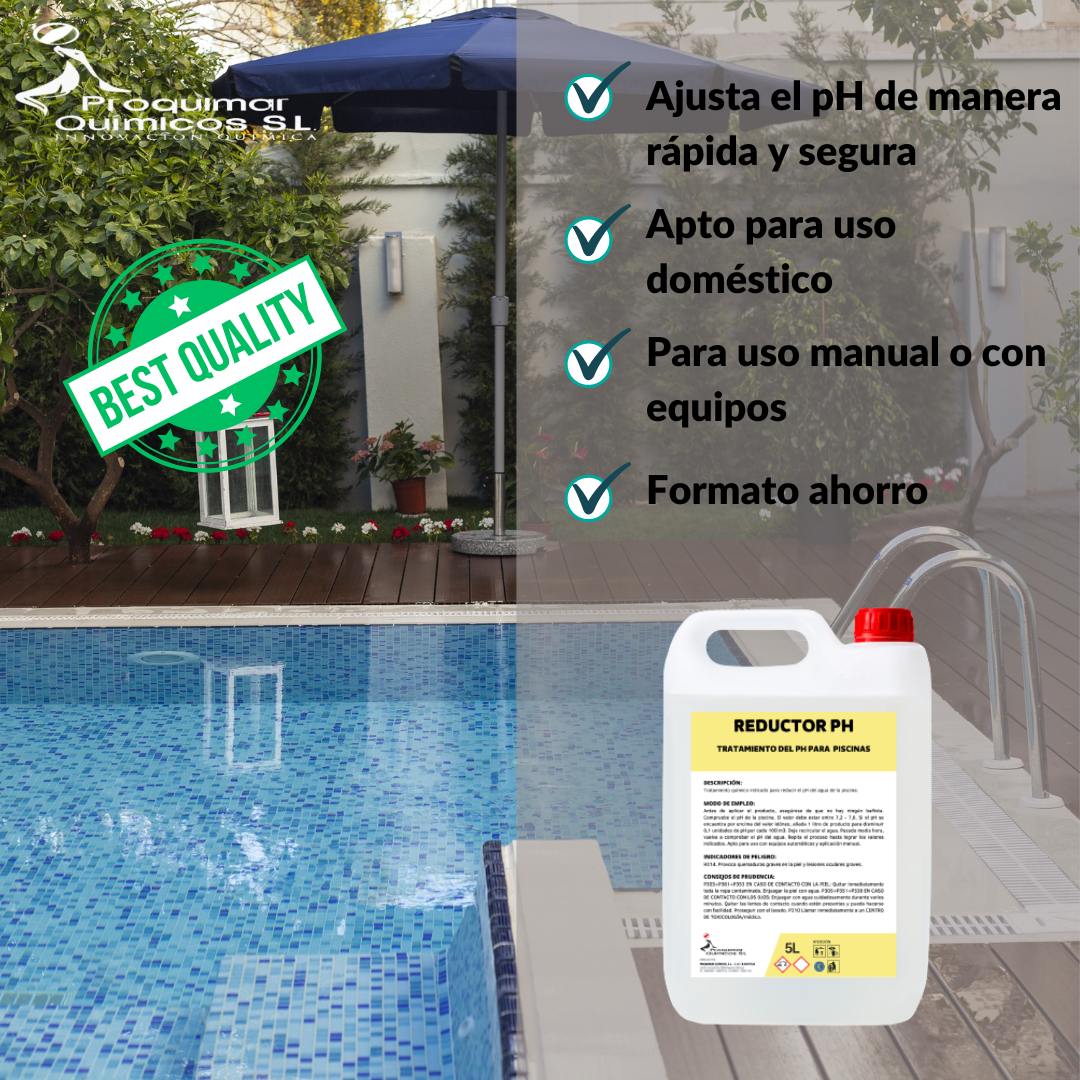 Reductor del PH para Piscinas. Garrafa 5 litros