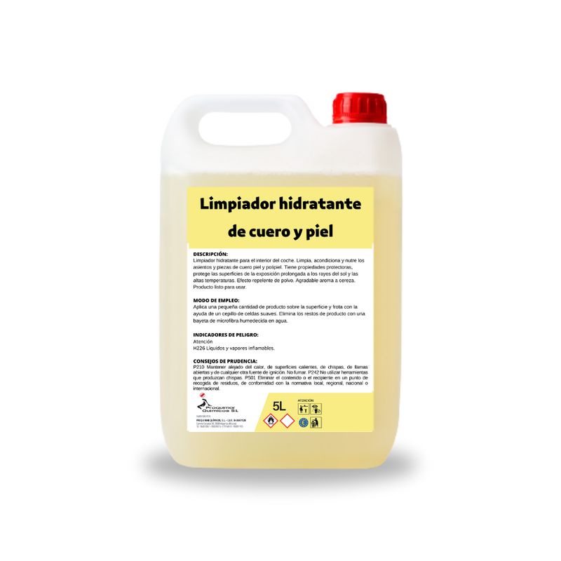 Limpiador hidratante de Cuero, Piel y Polipiel. Garrafa de 5 litros.