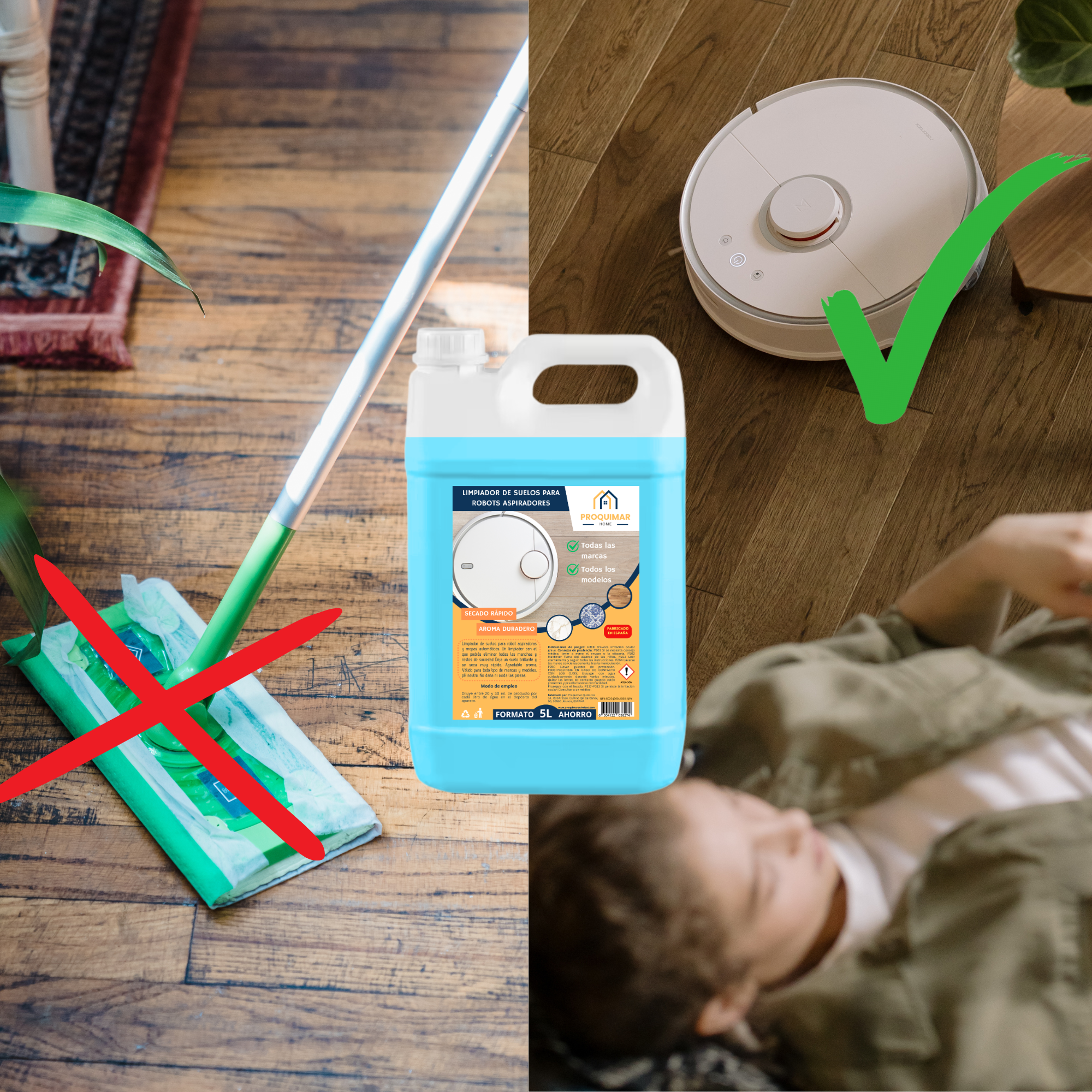 Limpiador de Suelos para Robots Concentrado 5 litros.