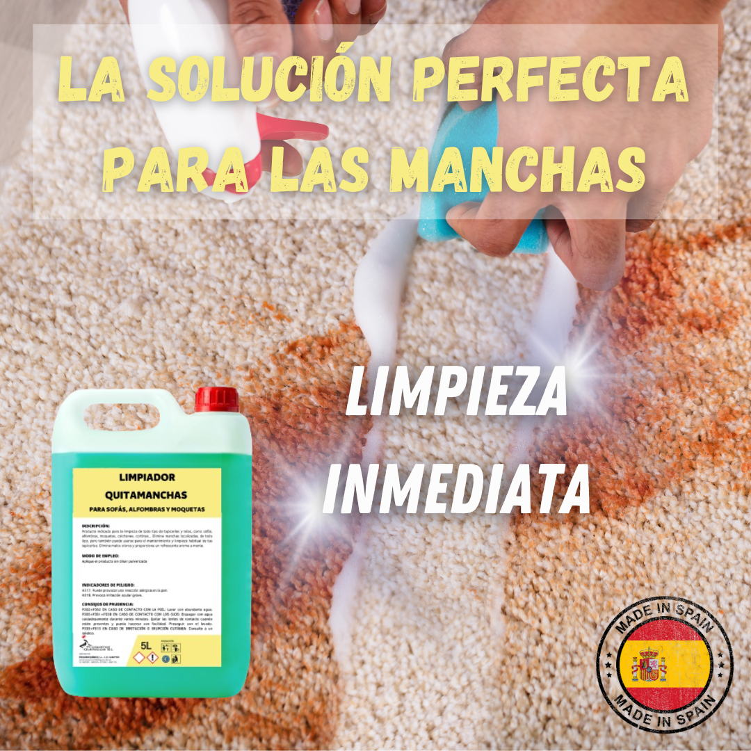 Limpiador quitamanchas para tapicerías, sofás y alfombras. 5 litros