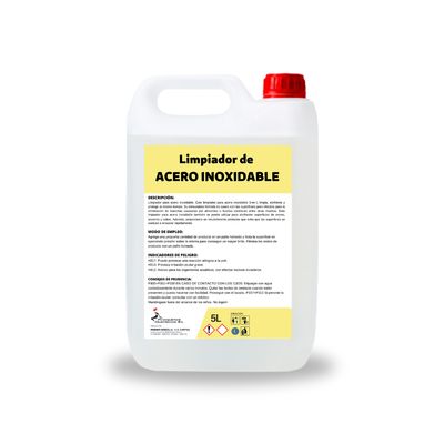 Limpiador de acero inoxidable | 3 en 1: Limpia, abrillanta y protege | Elimina la cal | Para todo tipo de superficies metálicas | Calidad Profesional | Garrafa de 5 litros Limpiador de acero inoxidable | 3 en 1: Limpia, abrillanta y protege | Elimina la cal | Para todo tipo de superficies metálicas | Calidad Profesional | Garrafa de 5 litros