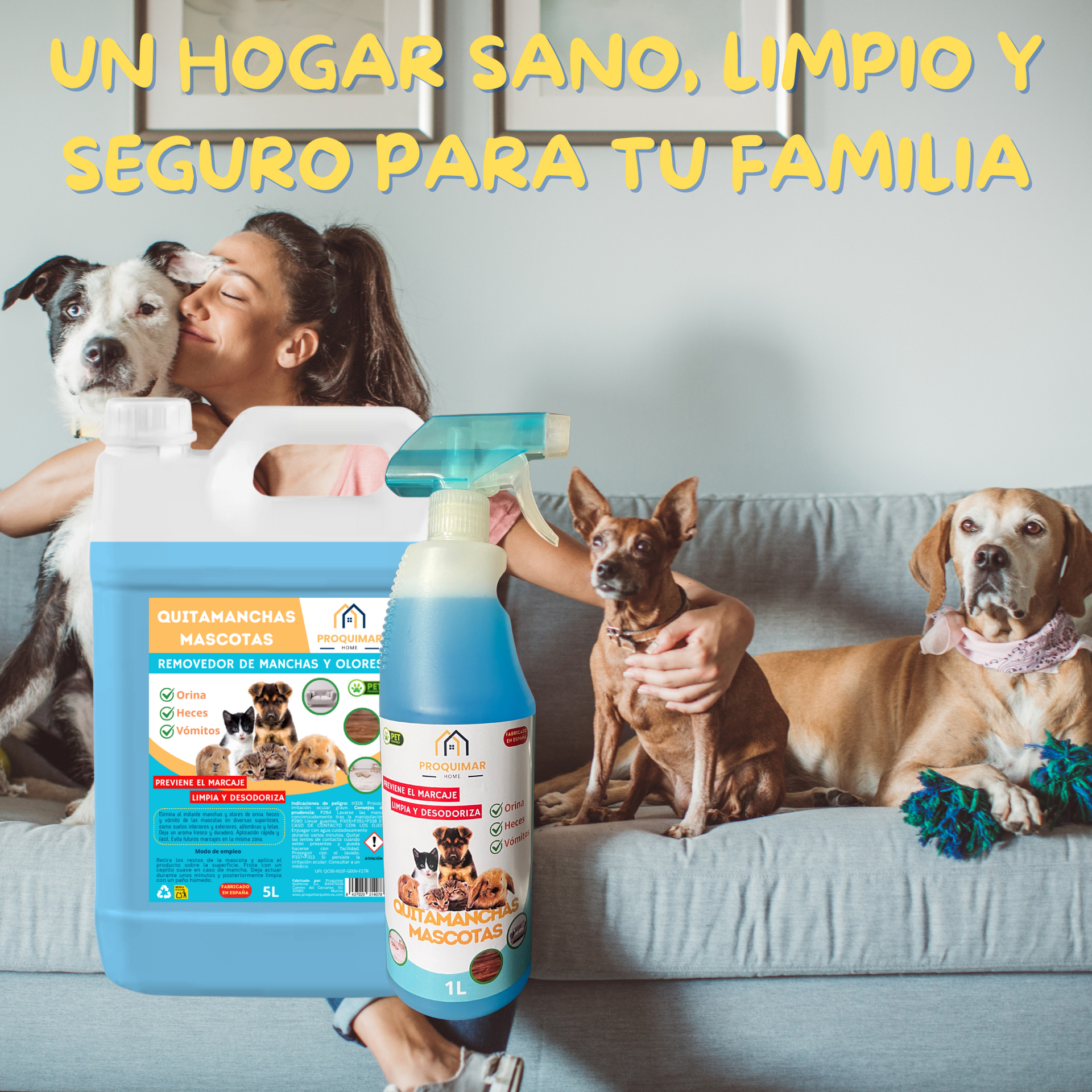 Limpiador Enzimático de Manchas y Olores para Mascotas - 5L