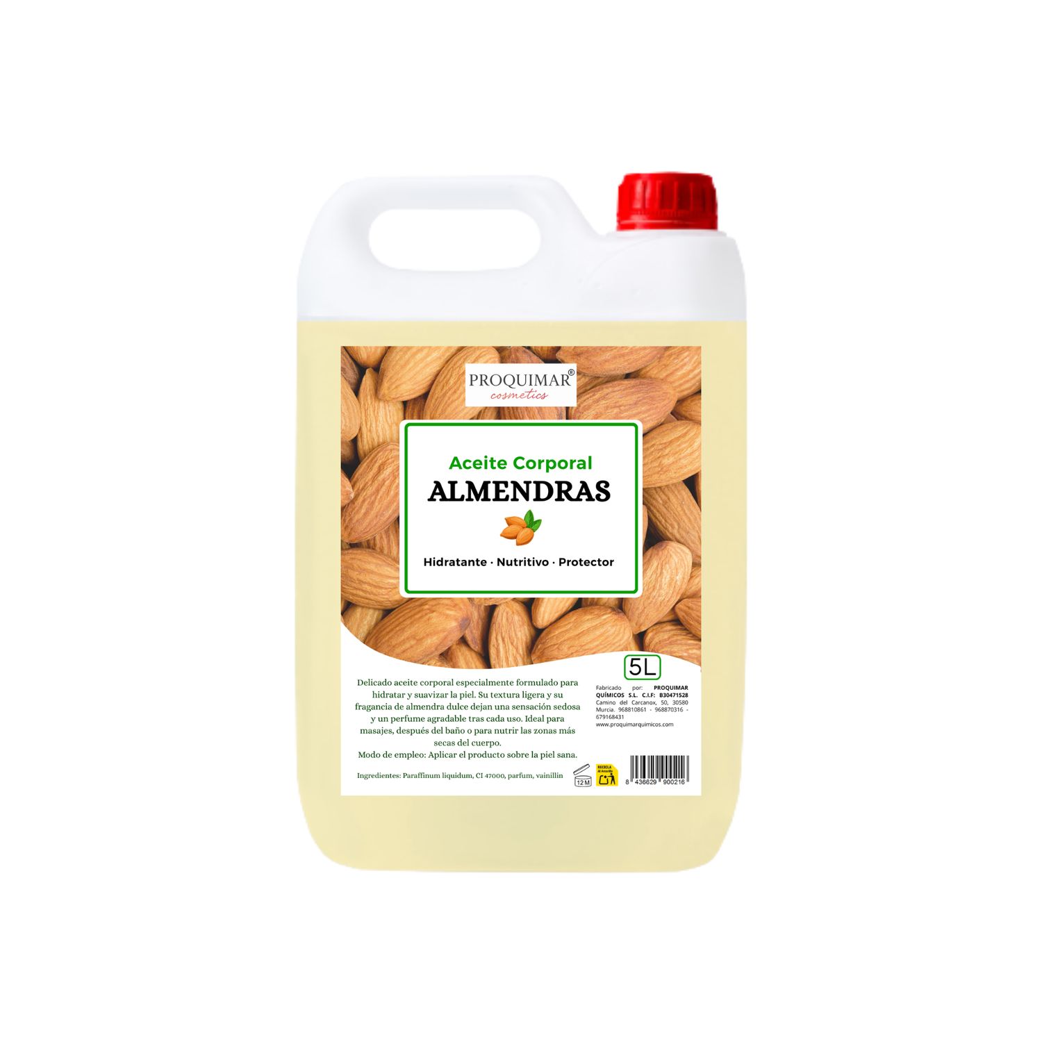 Aceite Corporal Almendras Dulces – 100% Hidratante Corporal, Masajes y Cabello – Formato Profesional 5 Litros – Piel Suave, Nutrición Profunda y Aroma Natural Aceite Corporal Almendras Dulces – 100% Hidratante Corporal, Masajes y Cabello – Formato Profesional 5 Litros – Piel Suave, Nutrición Profunda y Aroma Natural