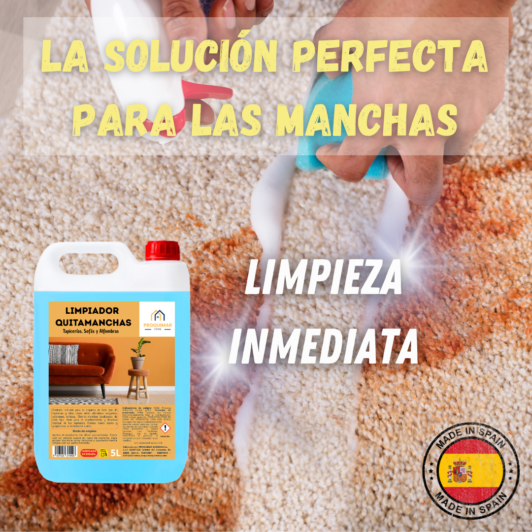 Limpiador quitamanchas para tapicerías, sofás y alfombras. 5 litros