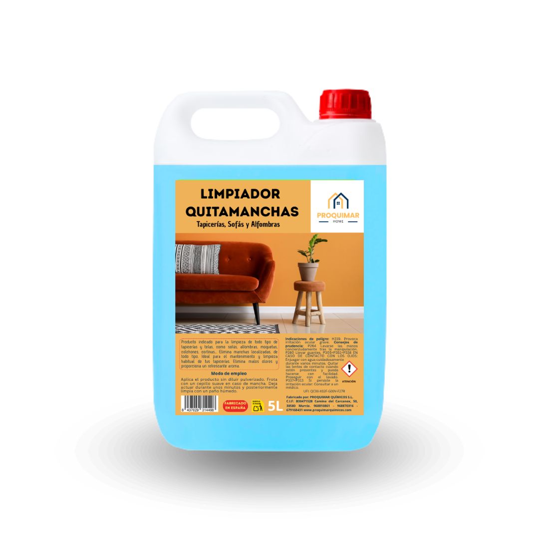 Limpiador quitamanchas para tapicerías, sofás y alfombras. 5 litros