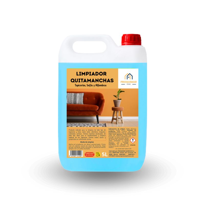Limpiador quitamanchas para tapicerías, sofás y alfombras. 5 litros