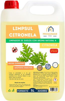 Limpsul Citronela, fregasuelos limpiador de superficies con citronela anti insectos - 5L
