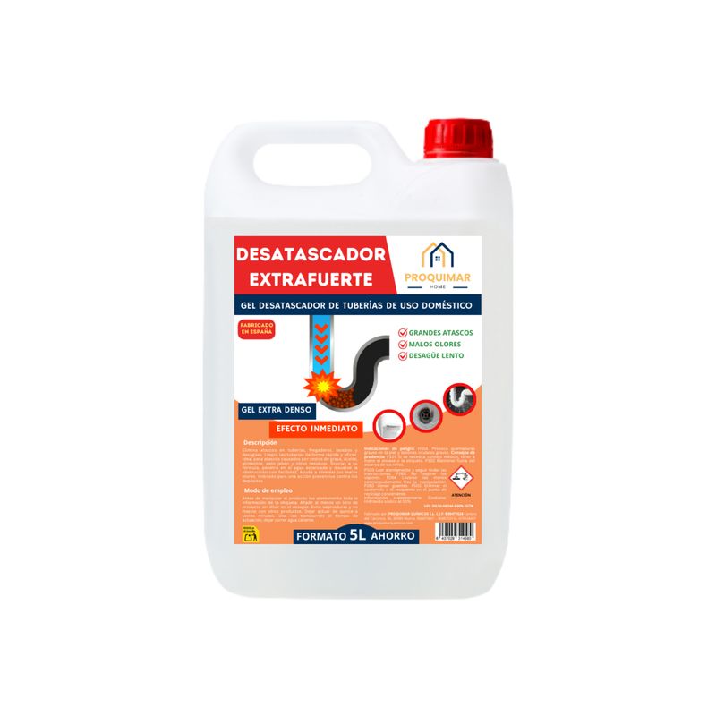 Desatascador de Tuberías – Elimina Atascos por Pelo, Comida y Más – 5L