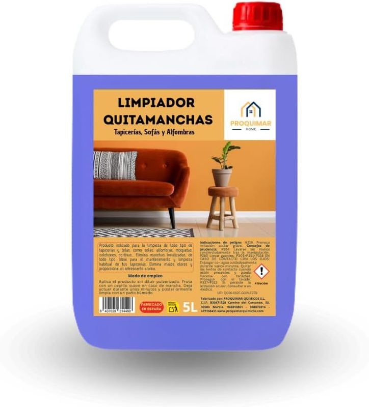 Limpiador quitamanchas para tapicerías, sofás y alfombras - 5L