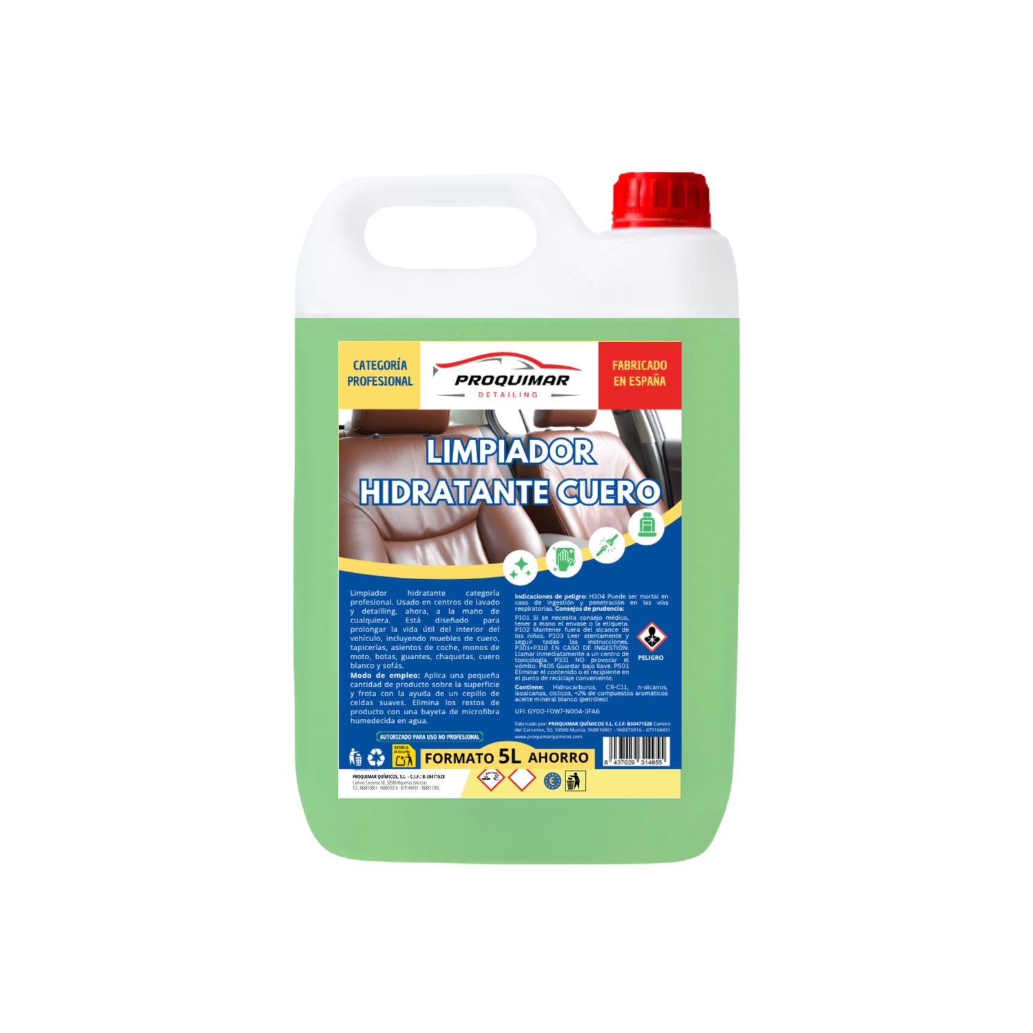 Limpiador hidratante de Cuero, Piel y Polipiel - 5L