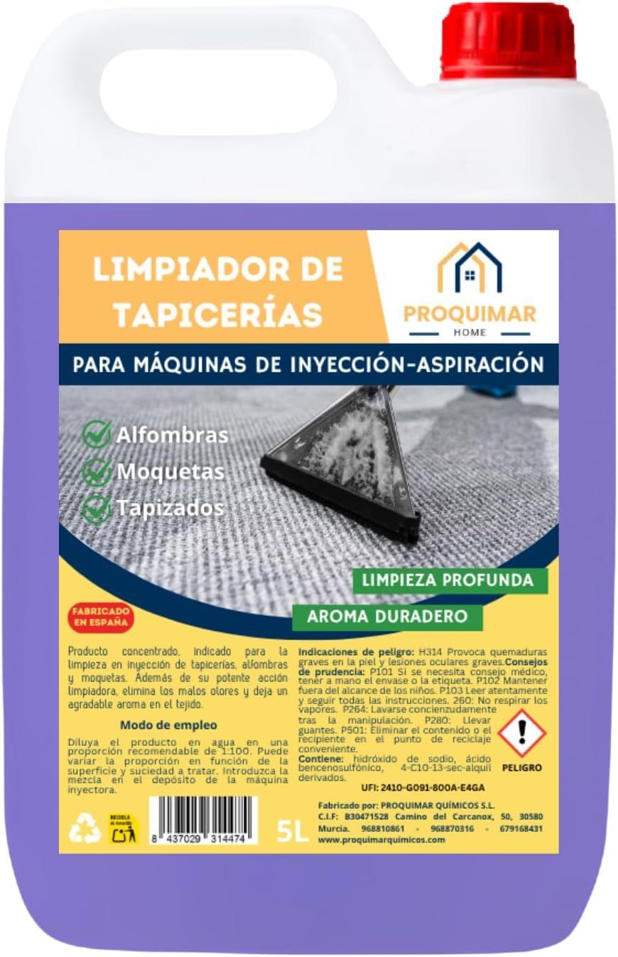 Limpiador de Tapicerías para Máquinas de Inyección – Elimina Manchas y Olores – 5L