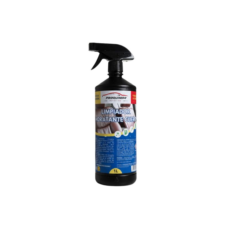 Limpiador hidratante de Cuero, Piel y Polipiel. Spray 1 litro listo para usar.
