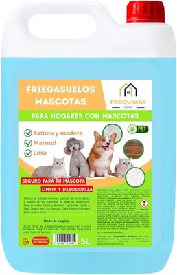 Fregasuelos Mascotas – Limpiador Concentrado Perfumado - Elimina Olores y Manchas de las Mascotas – 5L