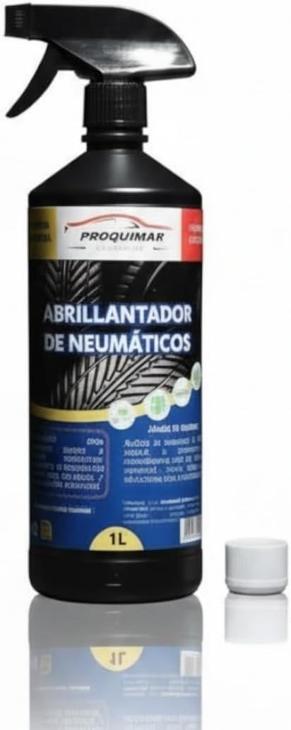 Proquimar | Abrillantador de Neumáticos Profesional - Efecto Brillo Húmedo y Protección - Fórmula Duradera y Antidesgaste - Fácil Aplicación - 1L Proquimar | Abrillantador de Neumáticos Profesional - Efecto Brillo Húmedo y Protección - Fórmula Duradera y Antidesgaste - Fácil Aplicación - 1L