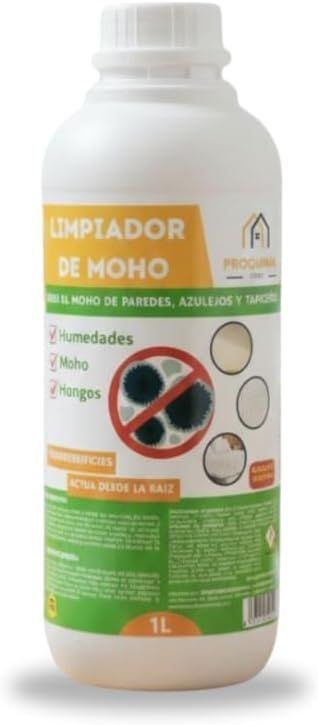 Limpiador de moho, musgo, humedades y hongos, elimina manchas de paredes, techos, azulejos y superficies, apto para superficies delicadas y duras, Lamparas de Mondo (1 Litro) Limpiador de moho, musgo, humedades y hongos, elimina manchas de paredes, techos, azulejos y superficies, apto para superficies delicadas y duras, Lamparas de Mondo (1 Litro)