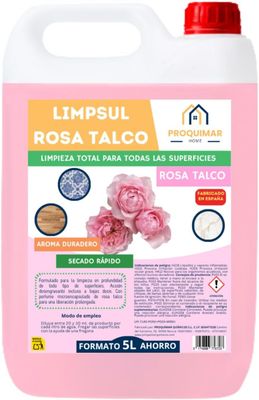 Fregasuelos Rosa Talco 5L – Limpieza Profesional con Perfume Duradero | Brillo y Frescor para Todo Tipo de Suelos
