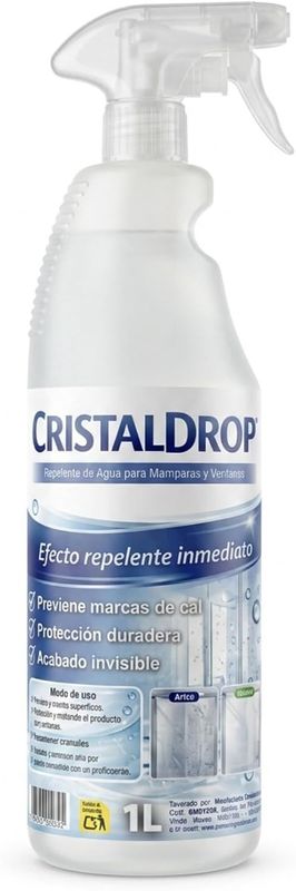 CRISTALDROP Repelente de Agua para Mamparas y Cristales 1L