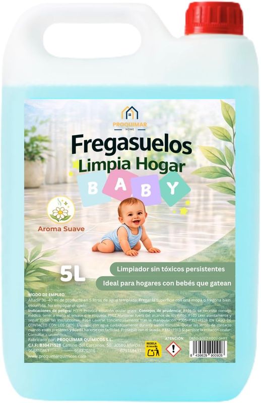 Fregasuelos Sin Tóxicos – Limpiador de Suelos Hogar Baby con Aroma Suave – 5L Fregasuelos Sin Tóxicos – Limpiador de Suelos Hogar Baby con Aroma Suave – 5L