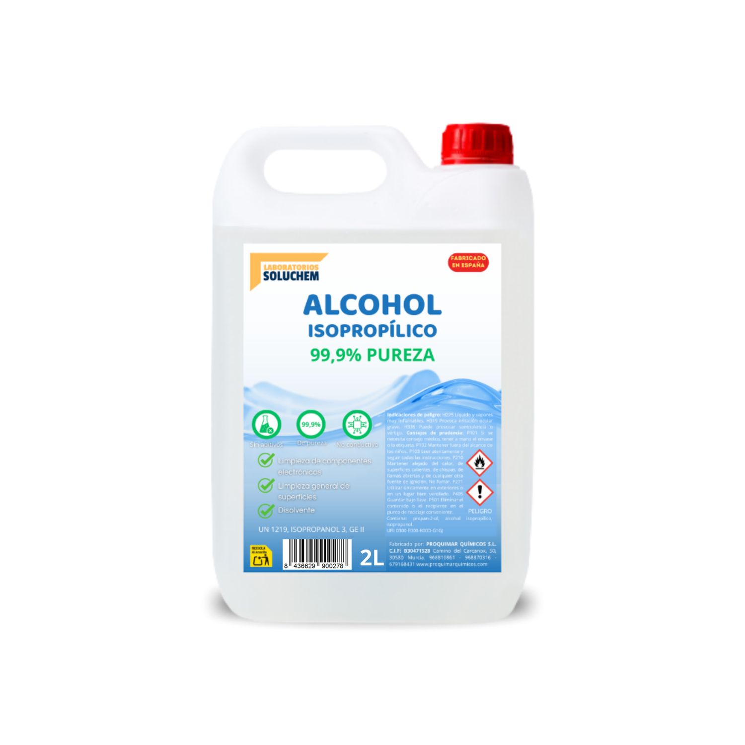 Alcohol isopropílico pureza del 99% - 2L