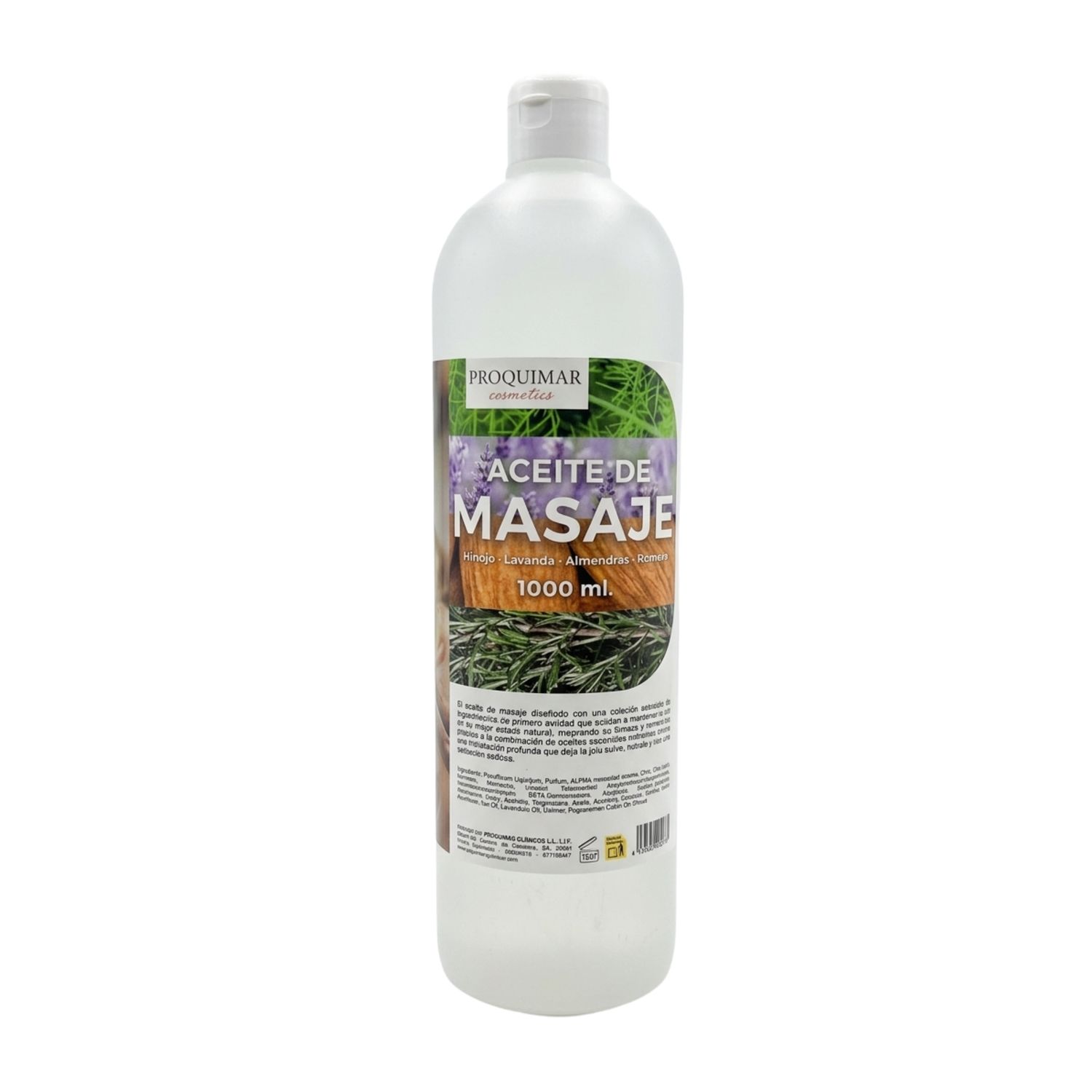 Aceite de Masaje con Romero, Almendra, Lavanda e Hinojo – 1 Litro