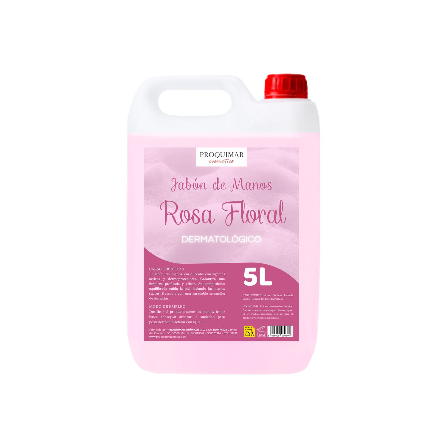 Jabón de Manos – Aroma a Rosas, Limpieza Suave para Uso Diario, Hidratación Total, Aroma Duradero, 5000 ml