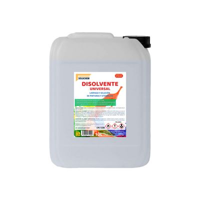 Disolvente Universal Proquimar | Disolvente, Diluyente y Limpiador | Pintura, Esmaltes, Barnices, Limpieza de herramientas (10 Litros) Disolvente Universal Proquimar | Disolvente, Diluyente y Limpiador | Pintura, Esmaltes, Barnices, Limpieza de herramientas (10 Litros)