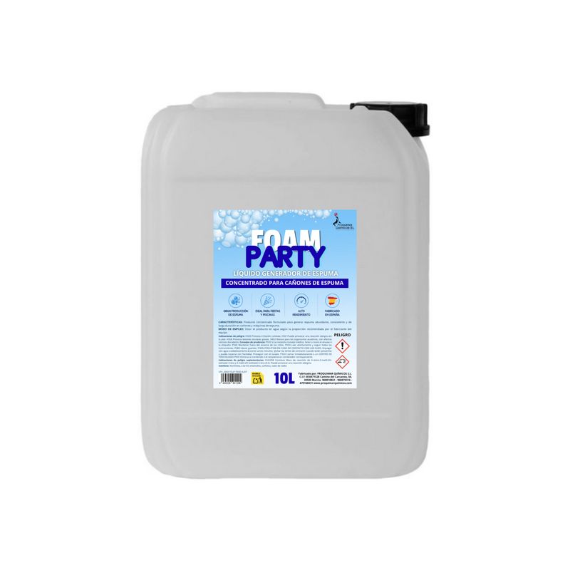 Foam Party | Espumógeno Líquido Concentrado para Cañones de Espuma 10 Litros | Alta Producción de Espuma | Fiestas de Espuma, Eventos, Discotecas, Campings y Celebraciones Foam Party | Espumógeno Líquido Concentrado para Cañones de Espuma 10 Litros | Alta Producción de Espuma | Fiestas de Espuma, Eventos, Discotecas, Campings y Celebraciones