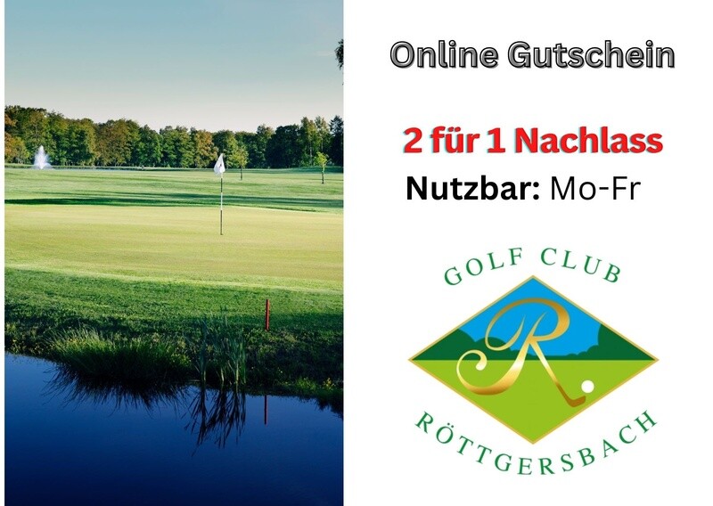 Online Gutschein 2für1  Golfclub Röttgersbach