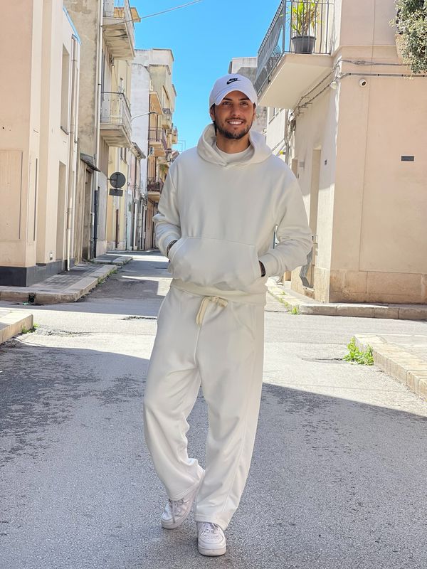 Coordinato garzato bianco