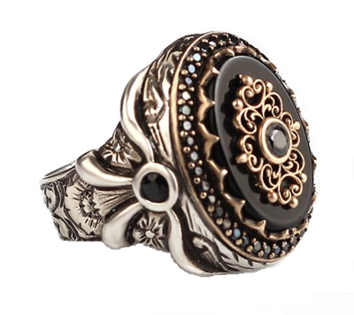 Black Onyx silver ring Handmade Pure 925 SILVER menwedding jewelry gift