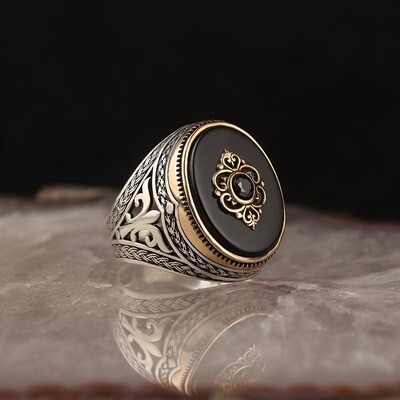 Silver  Ring with Onyx Stone
