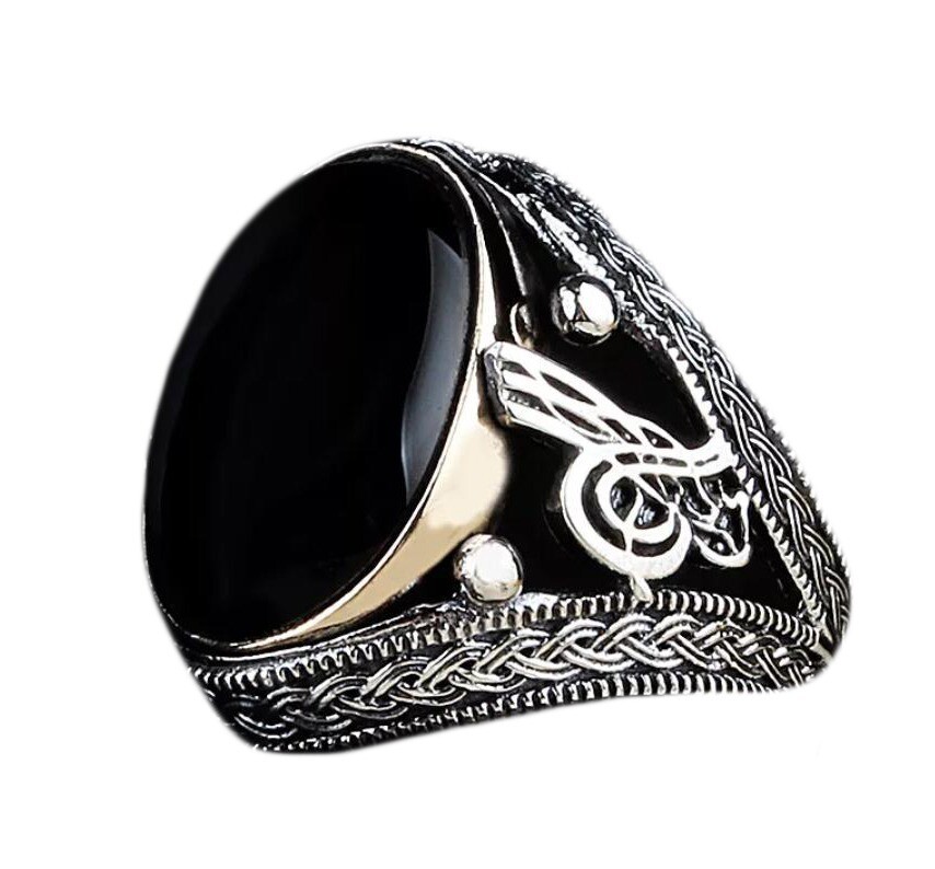 Silver Sterling Ring with Onyx Stone